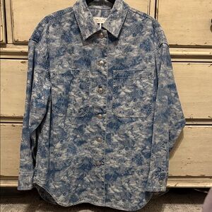 Rag & Bone Lory Oversized Jacquard Denim Shirt Jacket